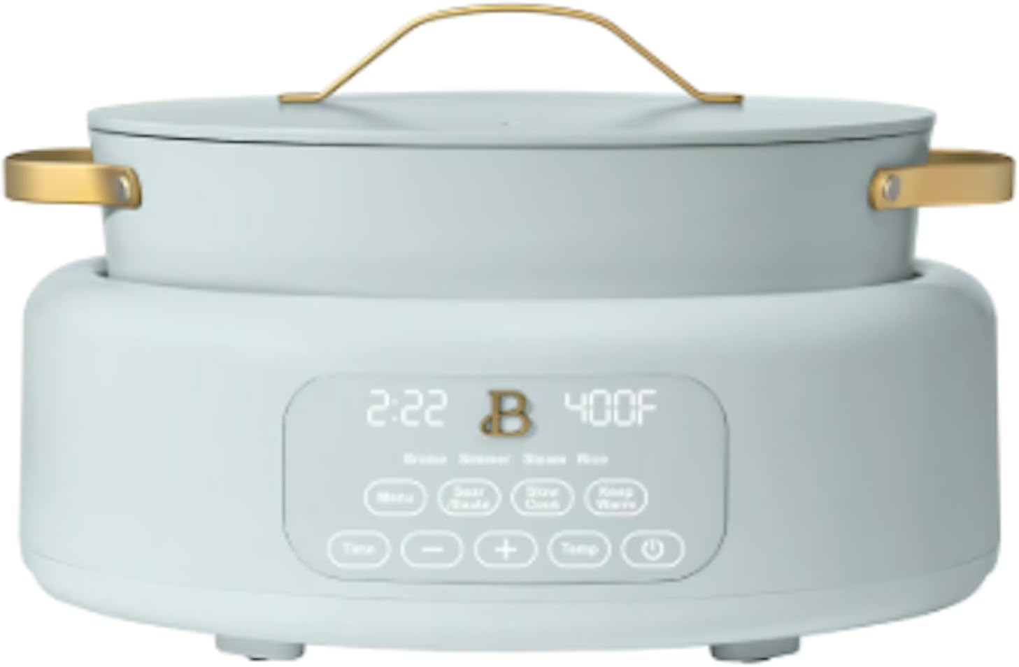 10-in-1 6Qt Electric Multi-Cooker – Slow Cooker, Rice Cooker, Steamer & More | Touch Control, Oven-Safe, Dishwasher-Safe (Hydrangea Blue)