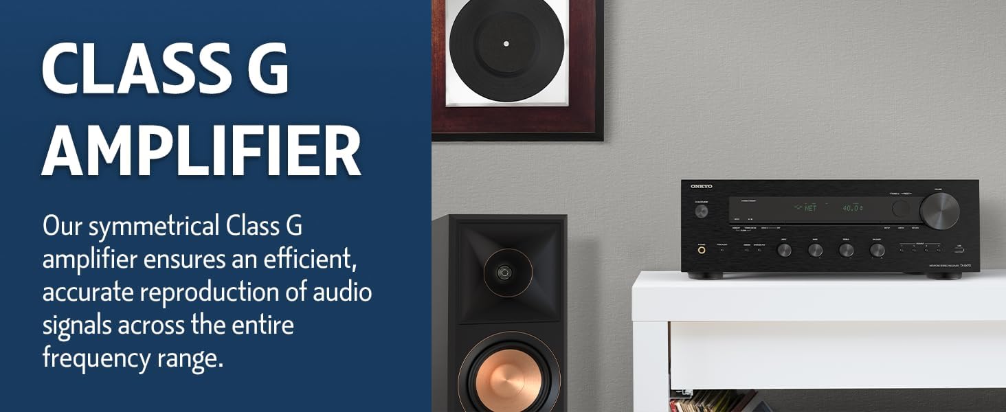 Onkyo TX-8470 2 Channel Stereo Receiver with Wi-Fi, Bluetooth, Phono, Hi-Res Audio and Roon Ready