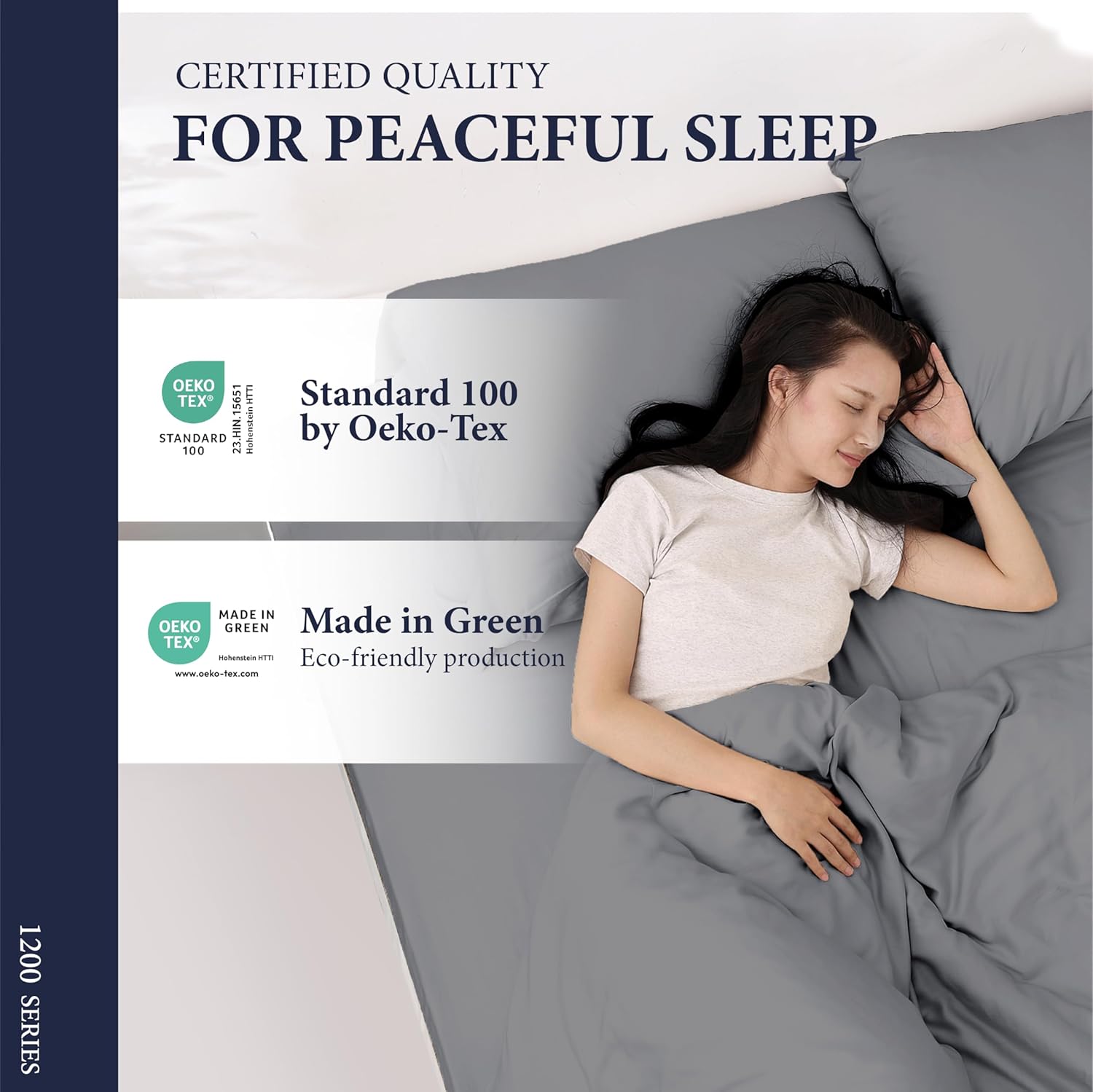 100% Egyptian Cotton King Size Sheets Set - Luxury 1200 Series Signature Collection Egyptian Cotton Sheet (4 PC, Dark Grey), Soft Cooling, Sateen Weave, 17" Deep Pocket Hotel Bed Set