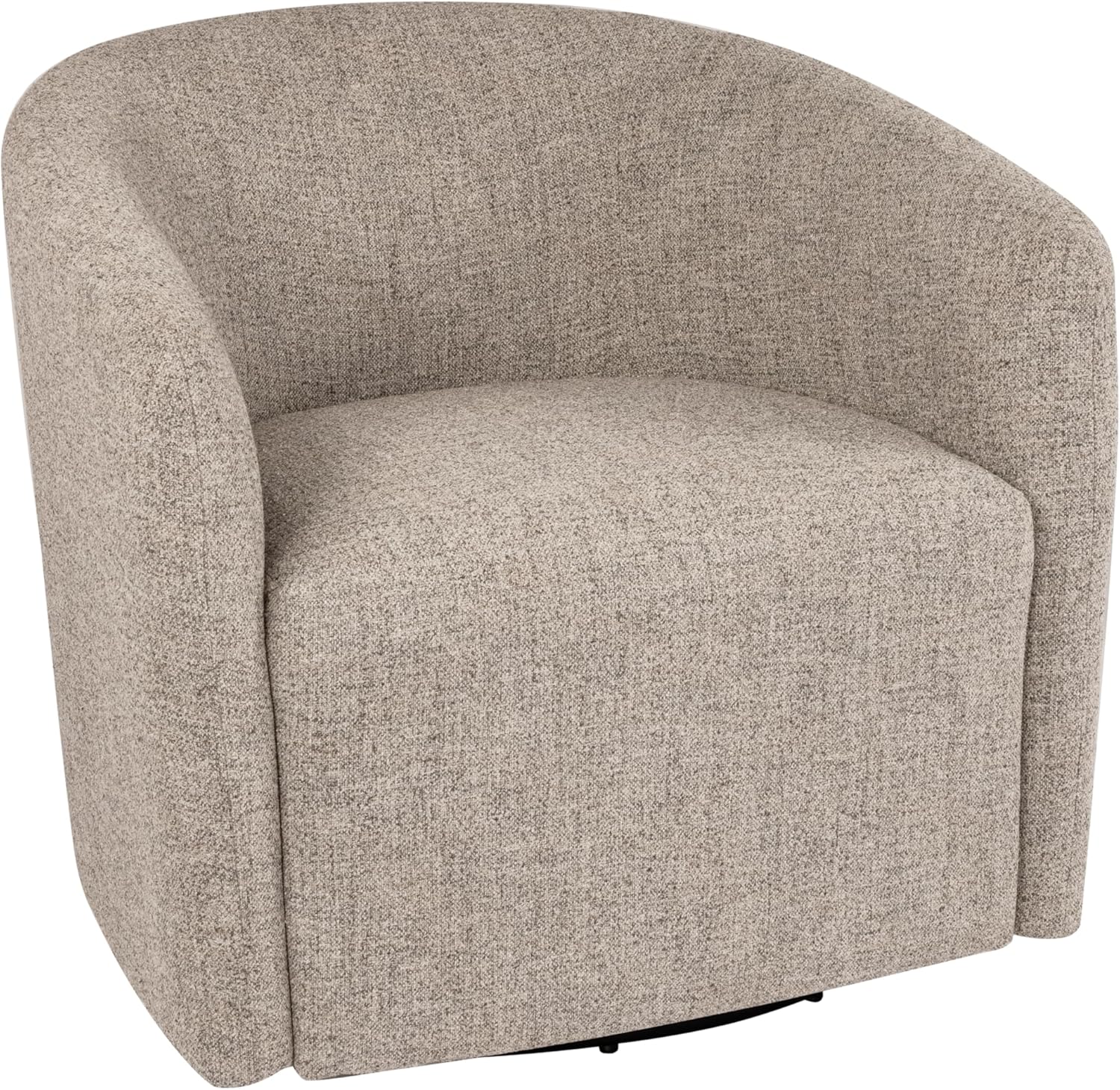 HomePop Upholstered Swivel Accent Chair, Modern Barrel Chair with 360° Swivel Base, Midtone Gray Fabric for Living Room, Bedroom, or Office