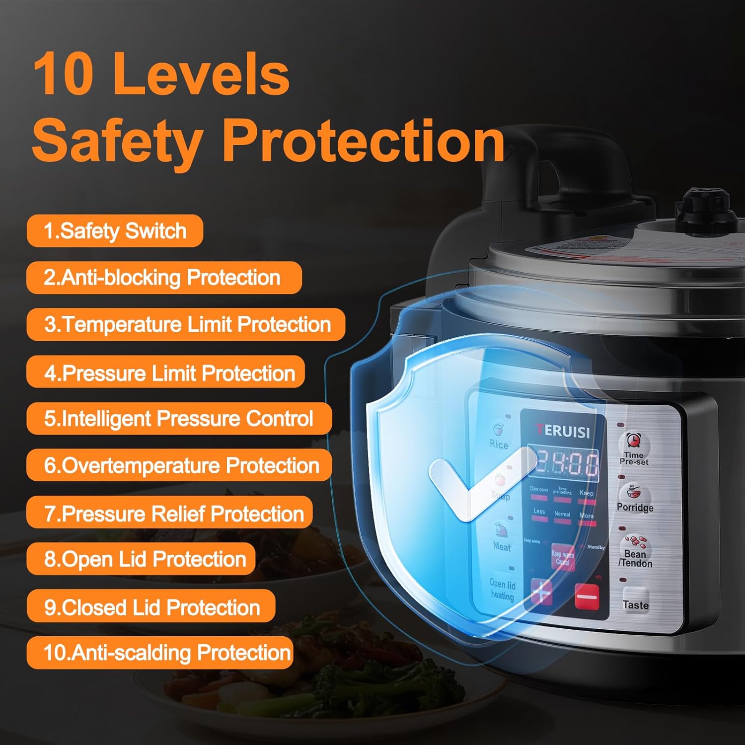 15.9QT/15L Commercial Pressure Cooker, 8-in-1 Multifunctional Large Pressure Cookers, 1700W Electric Pressure Canner with Non-stick Inner Pot, Slow Cooker Rice Maker for 25-35 People Use