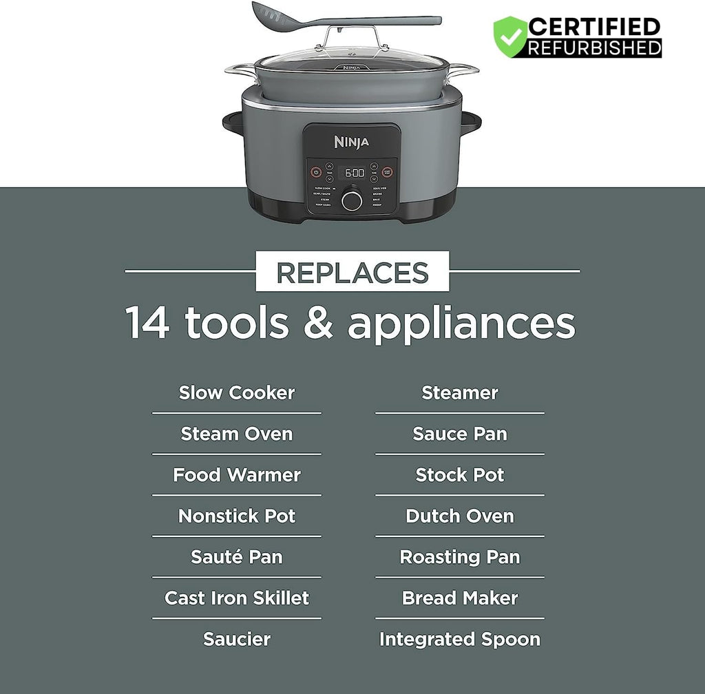 Ninja MC1001 Foodi Possible Slow Cooker PRO Multi-Cooker (Renewed) Bundle with 3 YR CPS Enhanced Protection Pack