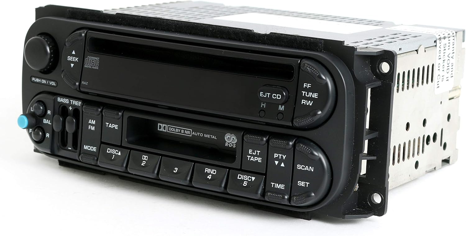 Dodge Jeep Chrysler 02-06 AM FM CD Cassette w Bluetooth Music P05091605AC - RAZ (Renewed)