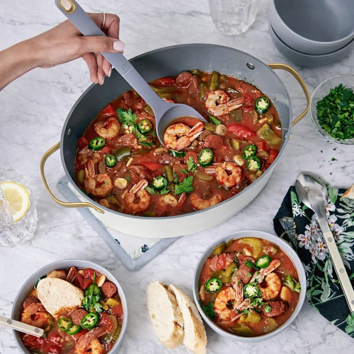 Slow Cook 6 Quart Electric Multi Cooker 10 in 1 with Programmable Touch Display, Slow Cook Sear Steam