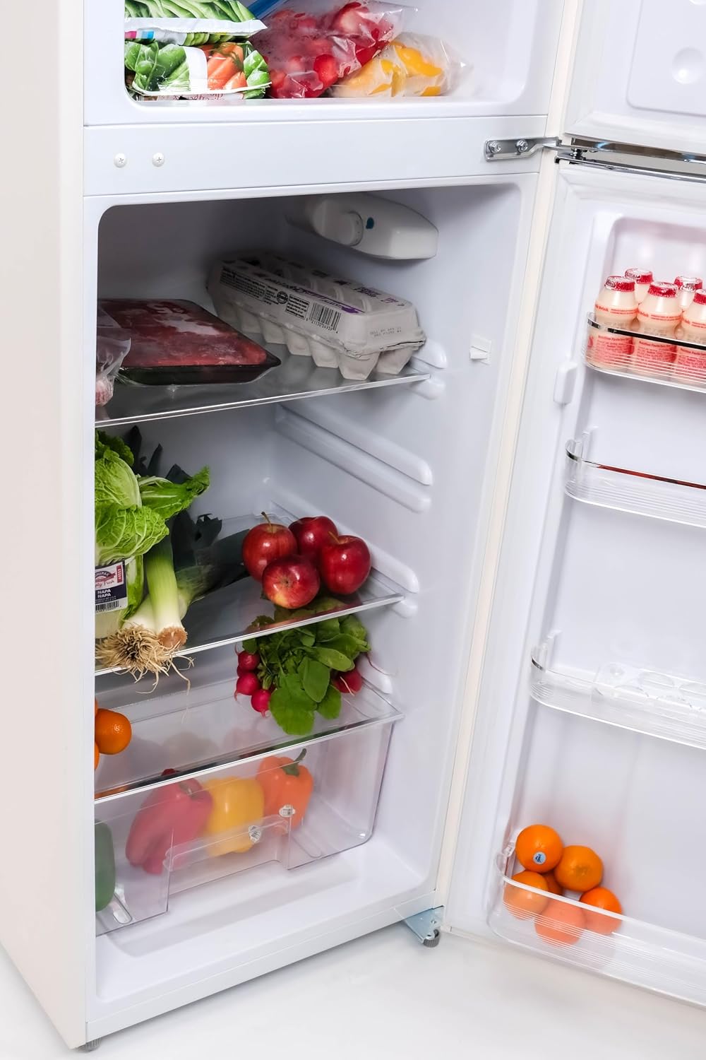 Frigidaire, 2 Door Apartment Size RETRO Refrigerator with Top Freezer, Chrome Handles, 7.5 cu ft