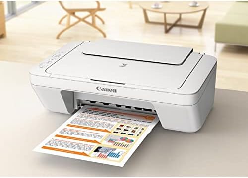 Canon All-in-One Color Inkjet Wired Printer, Print Scan Copy for Home Office, up to 60 Sheets, 600 x 1200 dpi, Portability, Lightweight, PIXMA MG2522, w/USB Cable