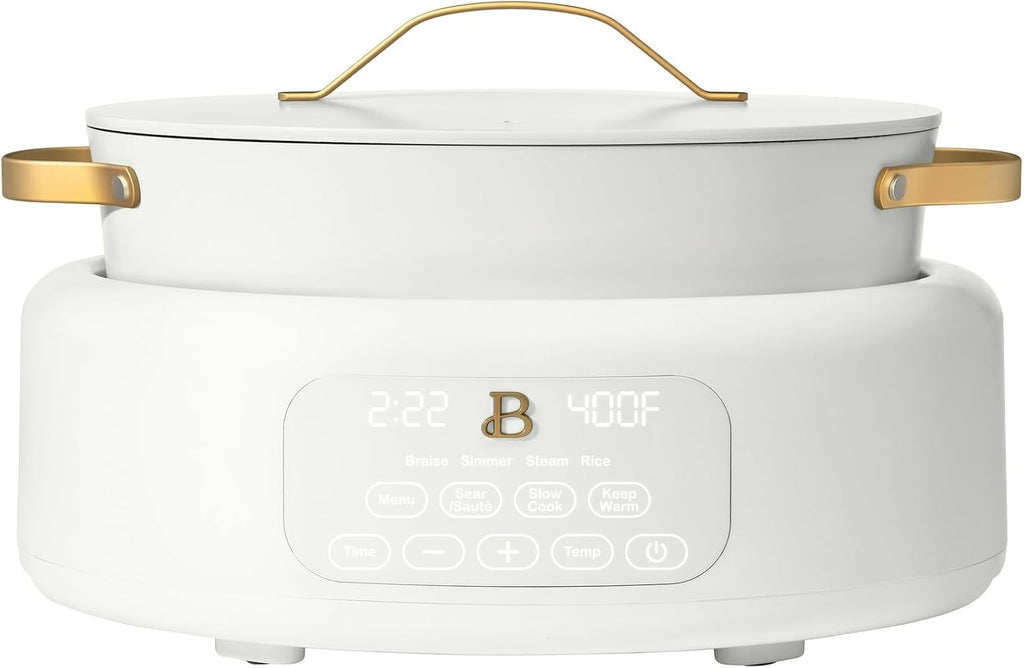 IT'S BRAZILIAN Beautiful 10 in 1, 6 Qt Electric Multi-Cooker, White Icing by Drew Barrymore