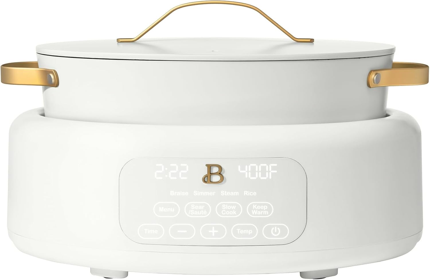 IT'S BRAZILIAN Beautiful 10 in 1, 6 Qt Electric Multi-Cooker, White Icing by Drew Barrymore