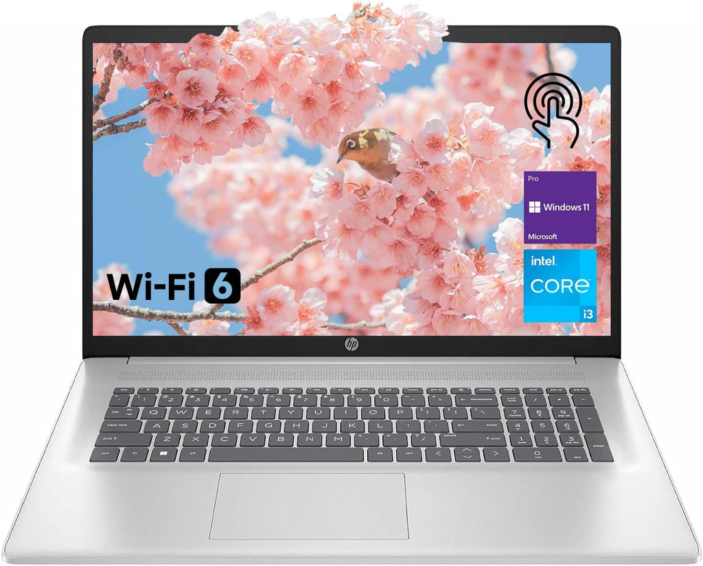 HP 17.3" Laptop for Home, Students, Business, Lifetime Office 365 for The Web, 17.3" Touchscreen, 8-Cores Intel CPU, w/Copilot, 8GB RAM, 128GB eMMC + 512GB PCIe, Camera Privacy Shutter, Win11 Pro