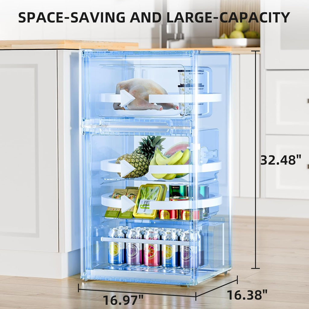 Antarctic Star Mini Fridge with Freezer, Double Door Compact Refrigerator, Adjustable Thermostat, Small Fridge for Bedroom Office Dorm Apartment, 2.45 Cu.Ft, White