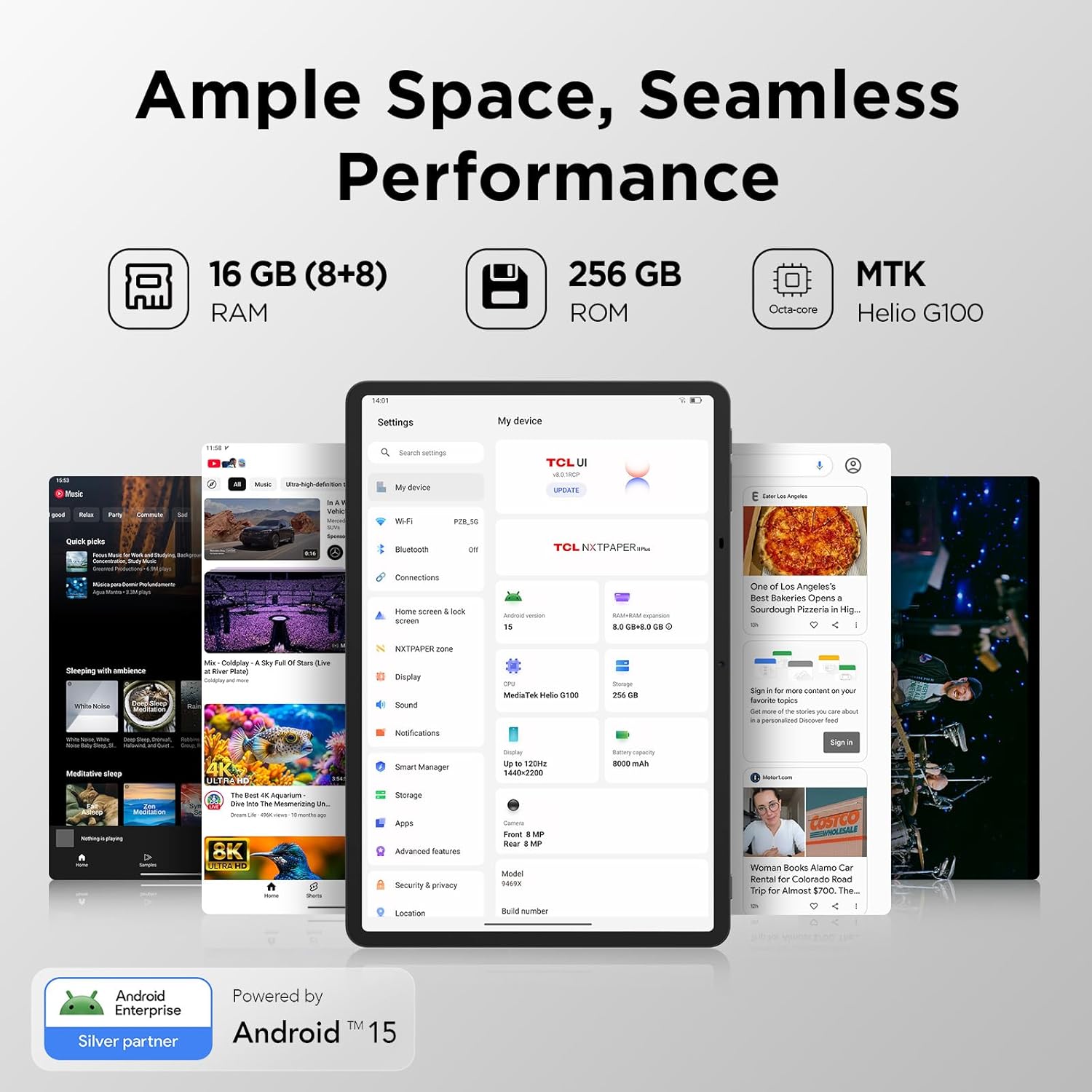 TCL NXTPAPER 11 Plus Android Tablet, 11.5" 120Hz 2.2K Drawing Pad & Digital Notebook, 4096-Level Stylus & Flip Case Included, NXTPAPER 4.0 Display, AI Tools, 8+8GB RAM, 256GB Storage, 8000mAh Battery