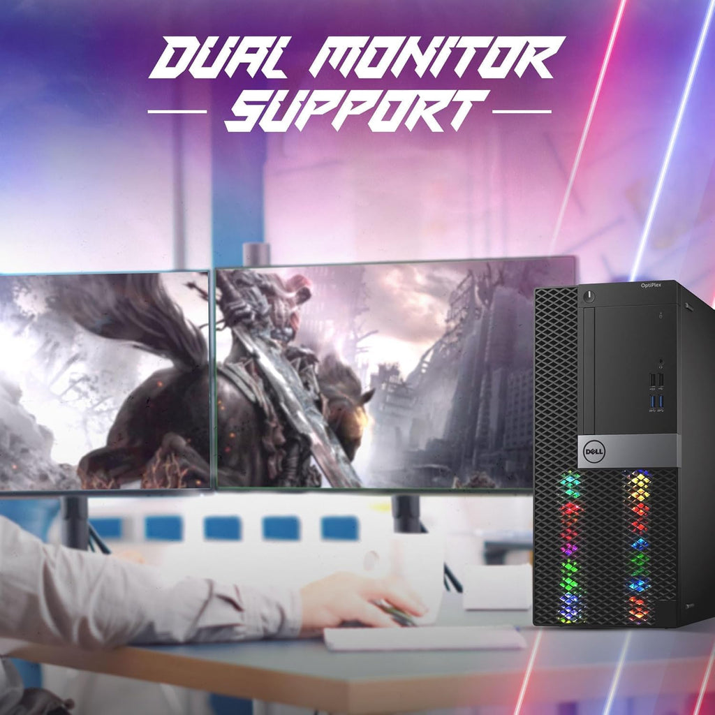 Dell RGB Gaming Tower Computer, Intel Core i7 6th Gen, GeForce GTX 1050 Ti 4G, 16GB RAM, 512GB SSD, Prebuilt Gaming Desktop PC with Built-in WiFi & RGB Set, Windows 11 Pro (Renewed)