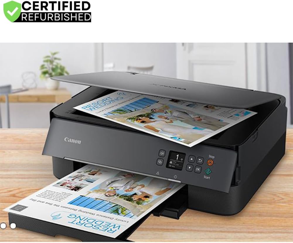 Canon PIXMA TS6420a All-in-One Wireless Color Printer with Print, Scan, Copy, Photo Print & Mobile Functions (Renewed) Bundle with DGE USB Cable + Print Like A Pro Guidebook Kit
