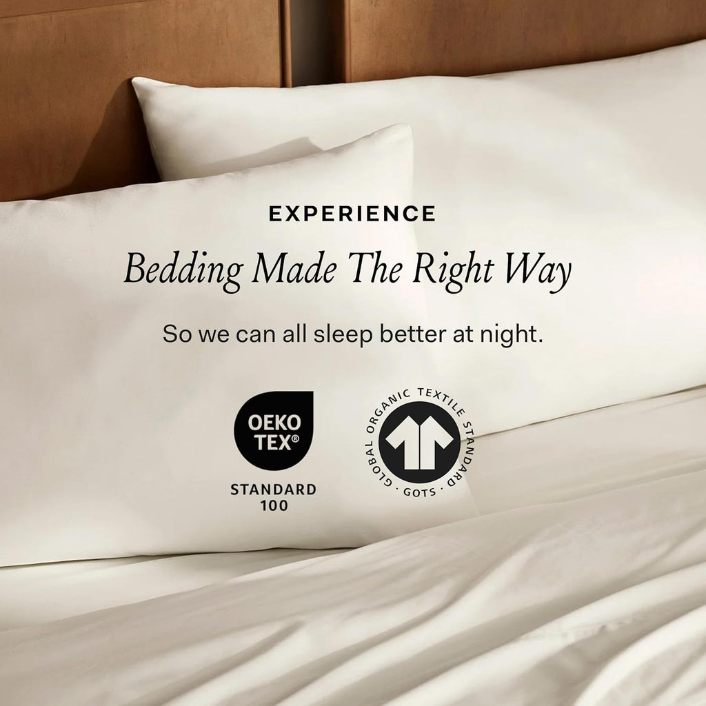 BOLL & BRANCH Signature Hemmed Sheet Set - King, White - Luxury 100% Organic Cotton - Includes 1 Flat, 1 Fitted, 2 Pillowcases - Buttery Soft