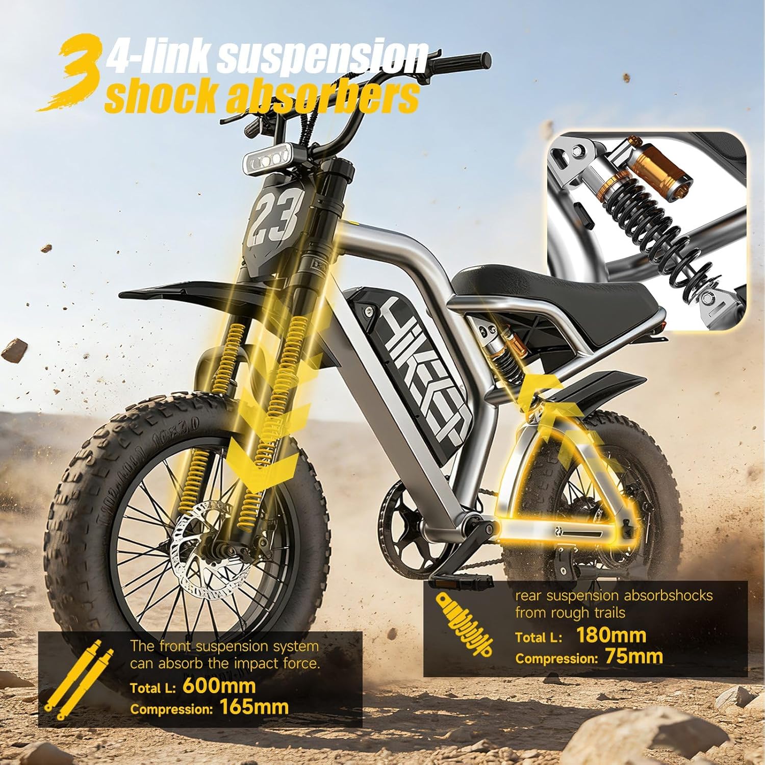 48/52V 15.6/25/40AH Fat Tire Electric Bike for Adults, UL2849 Certified 90% Pre-Assembled Folding E-Bike with Removable Battery & Cargo Rack