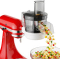 GVODE 5-in-1 Food Processor Attachment for KitchenAid, Multifunctional Chopper with Dicing/Slicing/Shredding/Strip Cutting/Sauce Discs and Storage Case