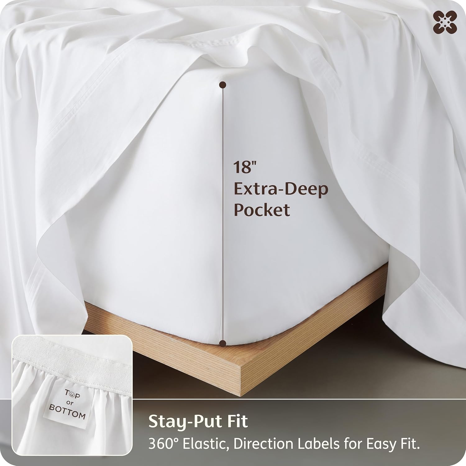 Bedsure Bamboo Viscose Cooling Sheets, Rayon Cotton Serene Blend, PureWoven, Breathable & Buttery Soft King Size Sheets Set, Deep Pocket Up to 18", Hotel Luxury Bedding for Hot Sleepers, White