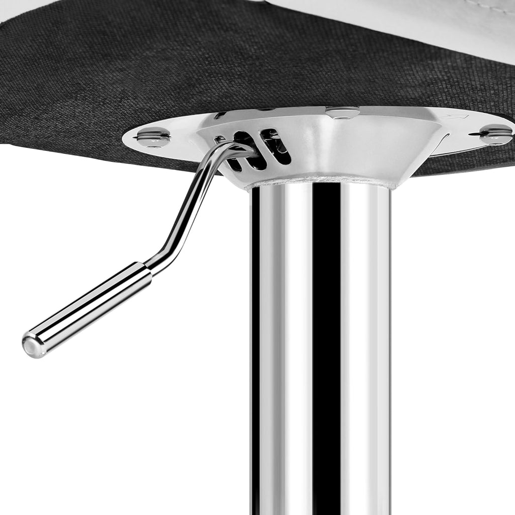Yaheetech Bar Stools Set of 4, Modern Adjustable Kitchen Island Chairs with Back, 300 lbs Capacity PU Leather Swivel Counter Height Stools, White