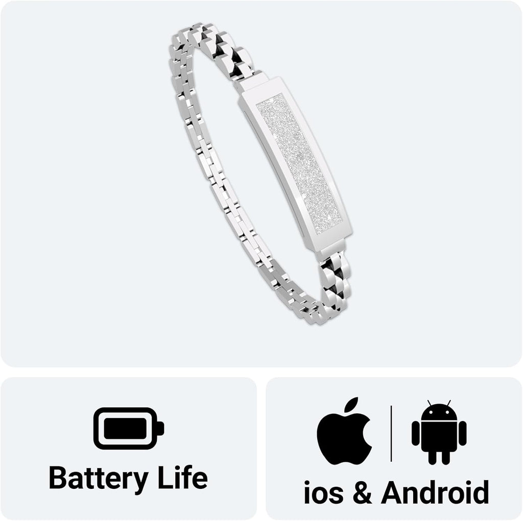 Renea Men & Women Smart Bracelet, Fitness Tracker/Wristband, All-Day Sleep Monitoring, Multiple Sports Modes, Long Battery Life, Easy Mobile Control, Free Android & iOS Apps (Silver)