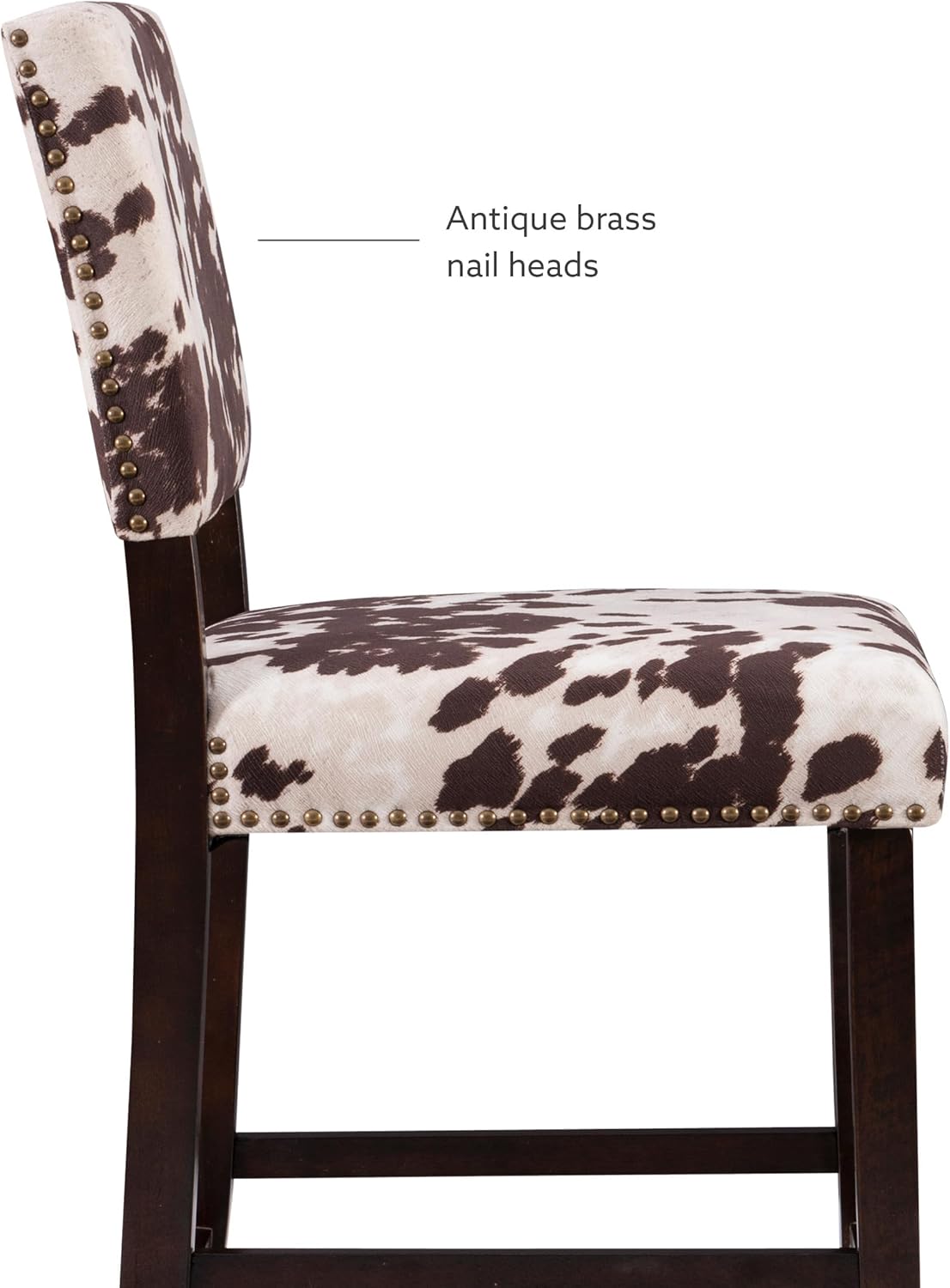 Linon Udder Madness Corey Bar Stool, 19"W x 22.5"D x 44.75"H, Brown