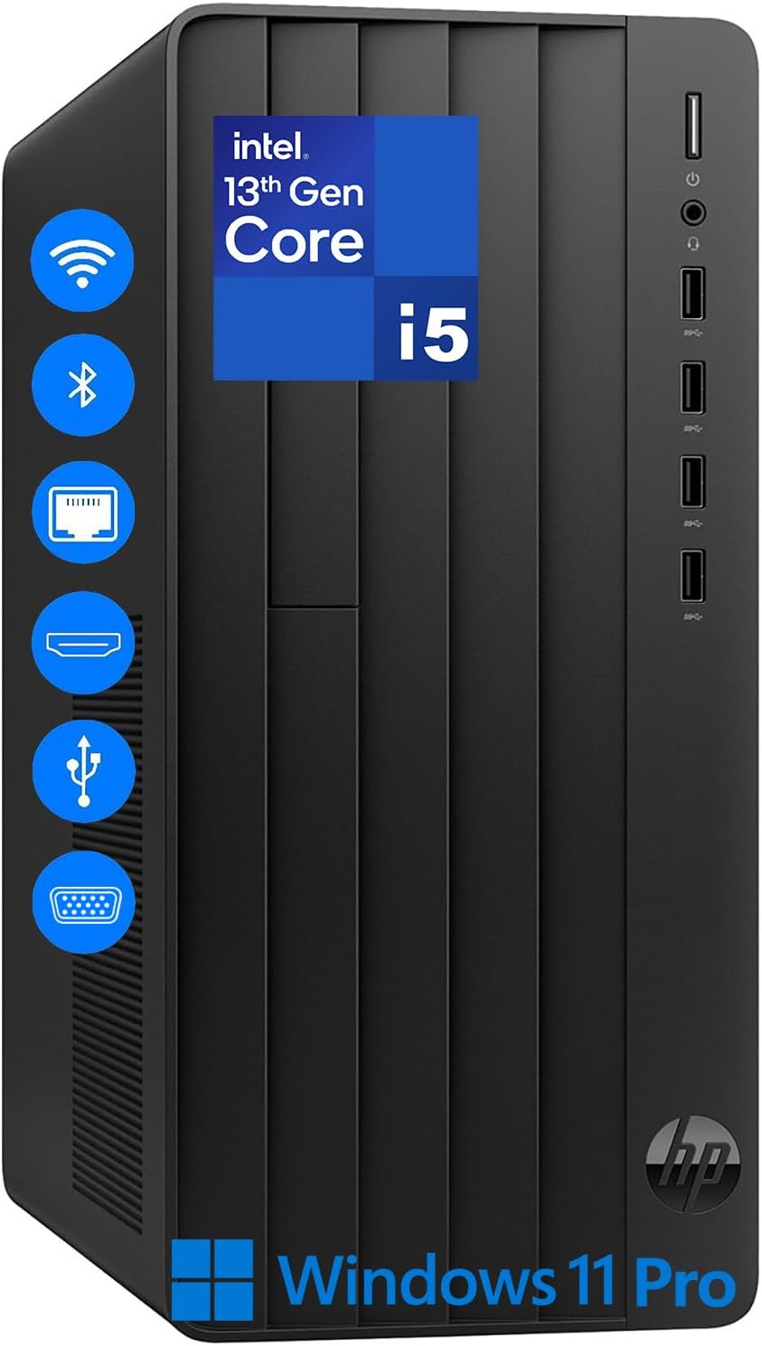 HP Pro Tower Business Desktop, Intel i5-13500 (14-Core), 16GB RAM, 1TB PCIe SSD, UHD Graphics 770, Wi-Fi 6, Bluetooth 5.3, Dual Monitor Support, Windows 11 Pro
