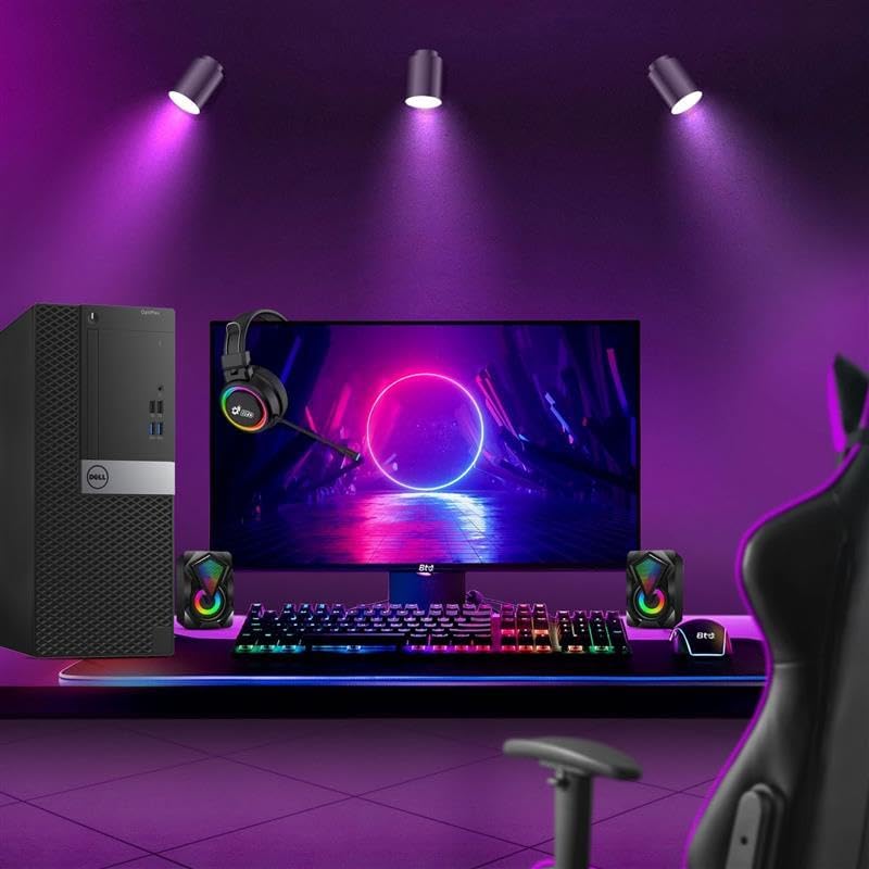 Dell Gaming Tower Desktop PC – Intel Core i5-7500 7th Gen 3.4GHz – 16GB DDR4 RAM – 256GB SSD – GeForce GT 1030 – RGB Keyboard & Mouse – WiFi – Windows 11 Pro – Gaming Computer (Renewed)