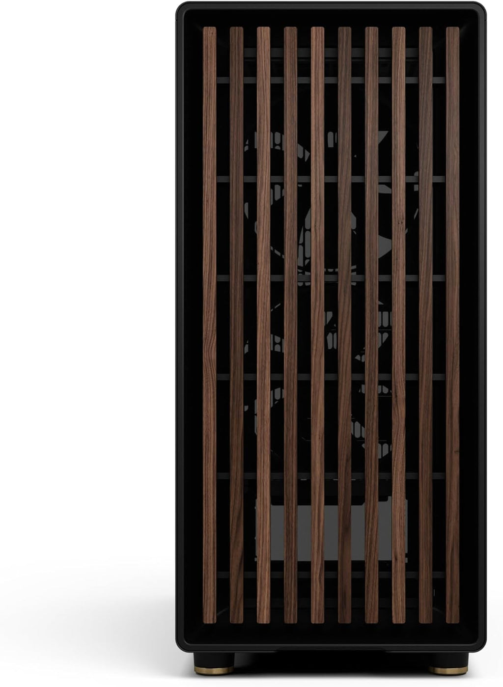 Fractal Design North - Genuine Walnut Wood Front - Mesh Side Panels - Two 140mm Aspect PWM Fans Included - Type C USB - ATX Airflow Mid Tower PC Gaming Case,Charcoal Black