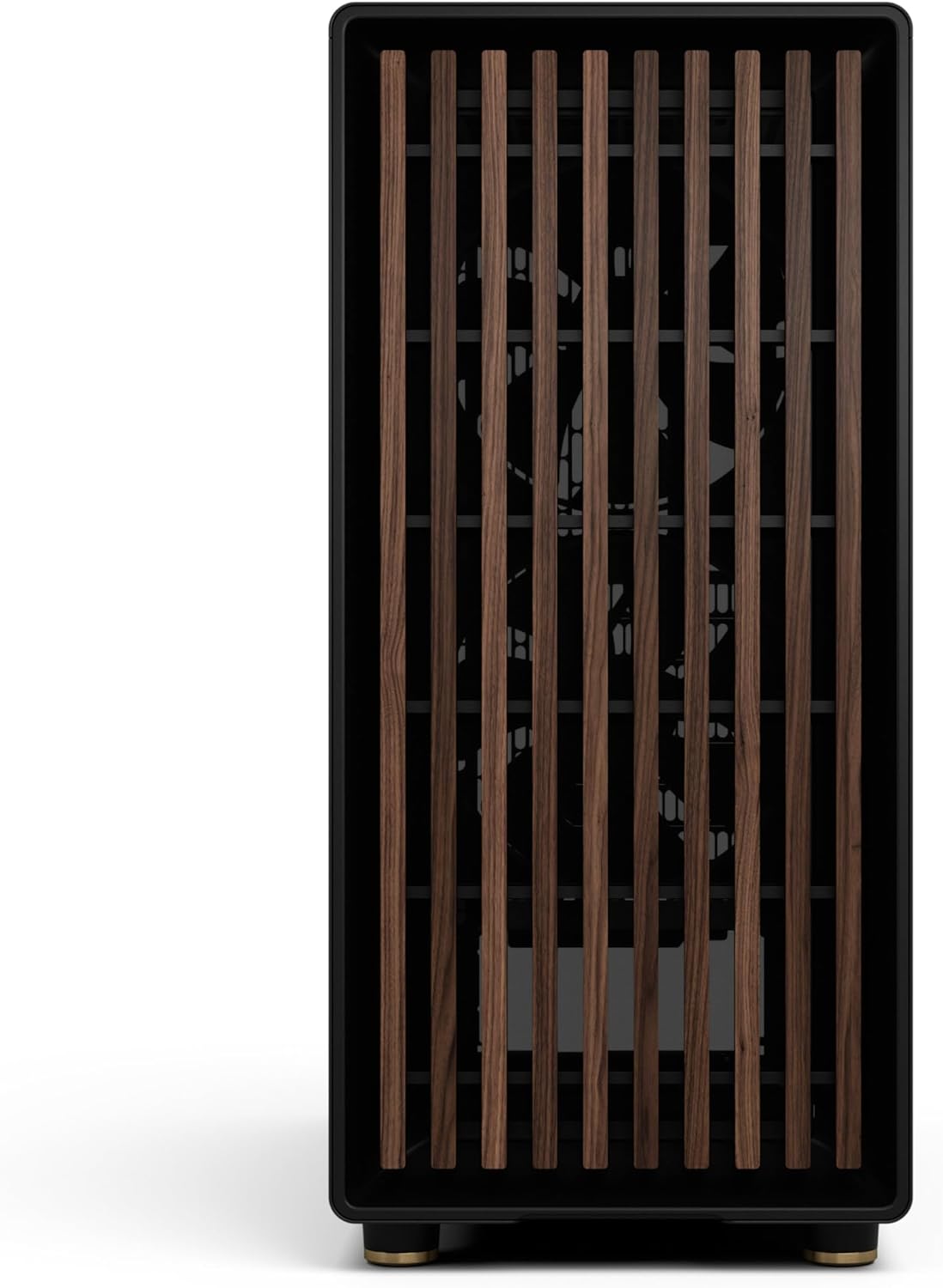 Fractal Design North - Genuine Walnut Wood Front - Mesh Side Panels - Two 140mm Aspect PWM Fans Included - Type C USB - ATX Airflow Mid Tower PC Gaming Case,Charcoal Black