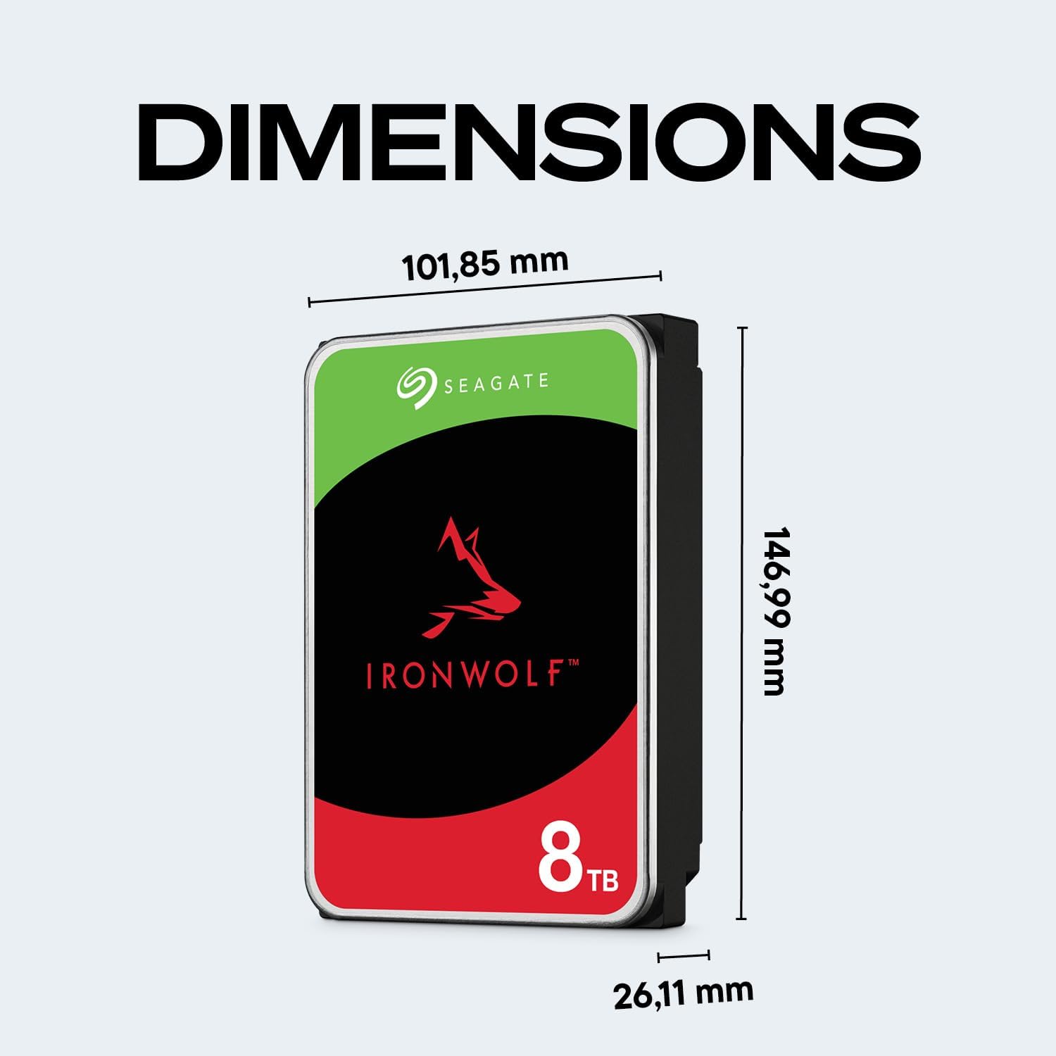 Seagate IronWolf 8TB NAS Internal Hard Drive HDD – 3.5 Inch SATA 6Gb/s 7200 RPM 256MB Cache for RAID Network Attached Storage – Frustration Free Packaging (ST8000VNZ04/N004)