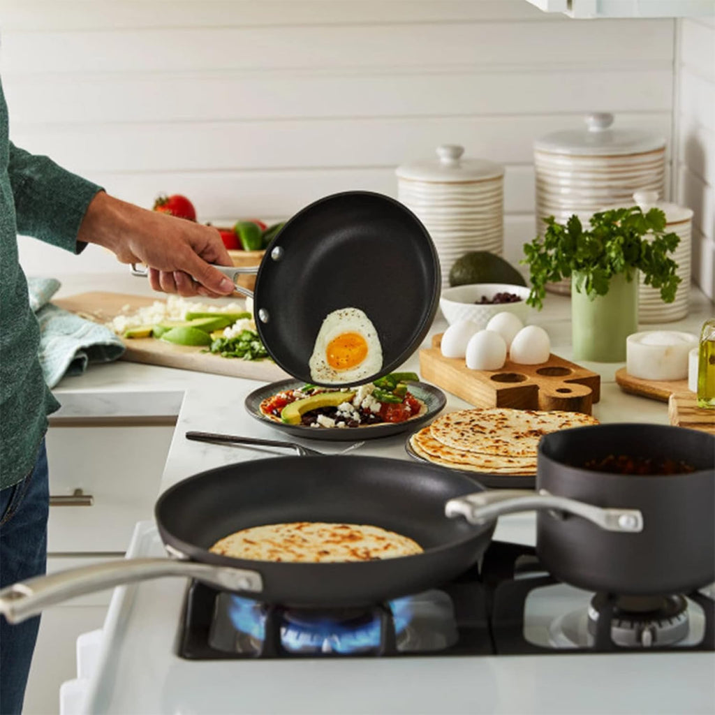 Calphalon Classic 3.5 Quart Sauce Pan with Lid, Hard Anodized Nonstick Cookware, AquaShield Technology, Dishwasher and Oven Safe