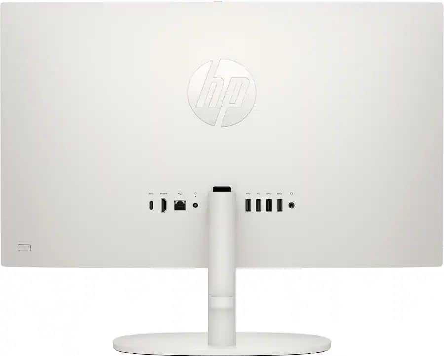 HP 21.5" FHD All-in-One Desktop Computer, Quad-Cores Intel N100, Windows 11 & 8-in-1 Docking Hub, Keyboard & Mouse Included, White (White, 8GB RAM | 384GB Storage)