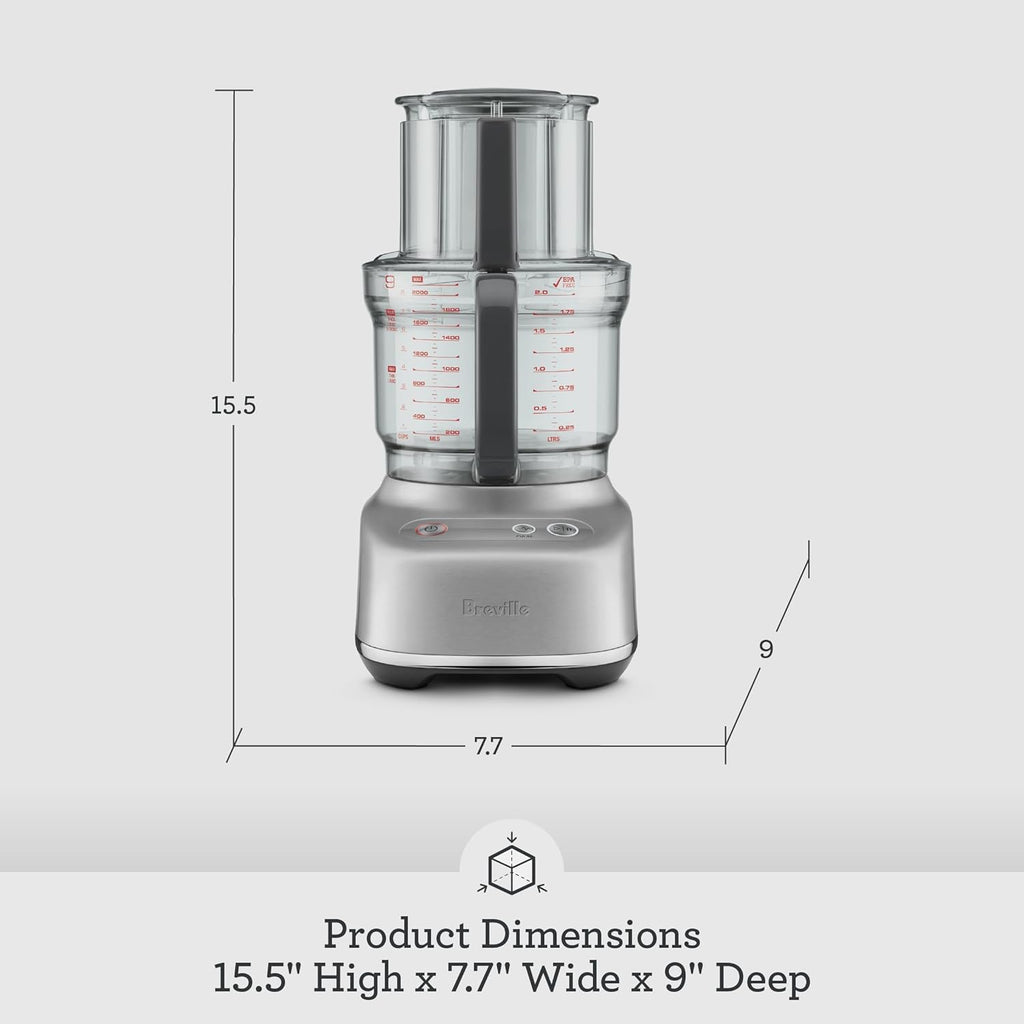 Breville BFP610 Sous Chef 9 Cup Food Processor, Small, Brushed Stainless Steel