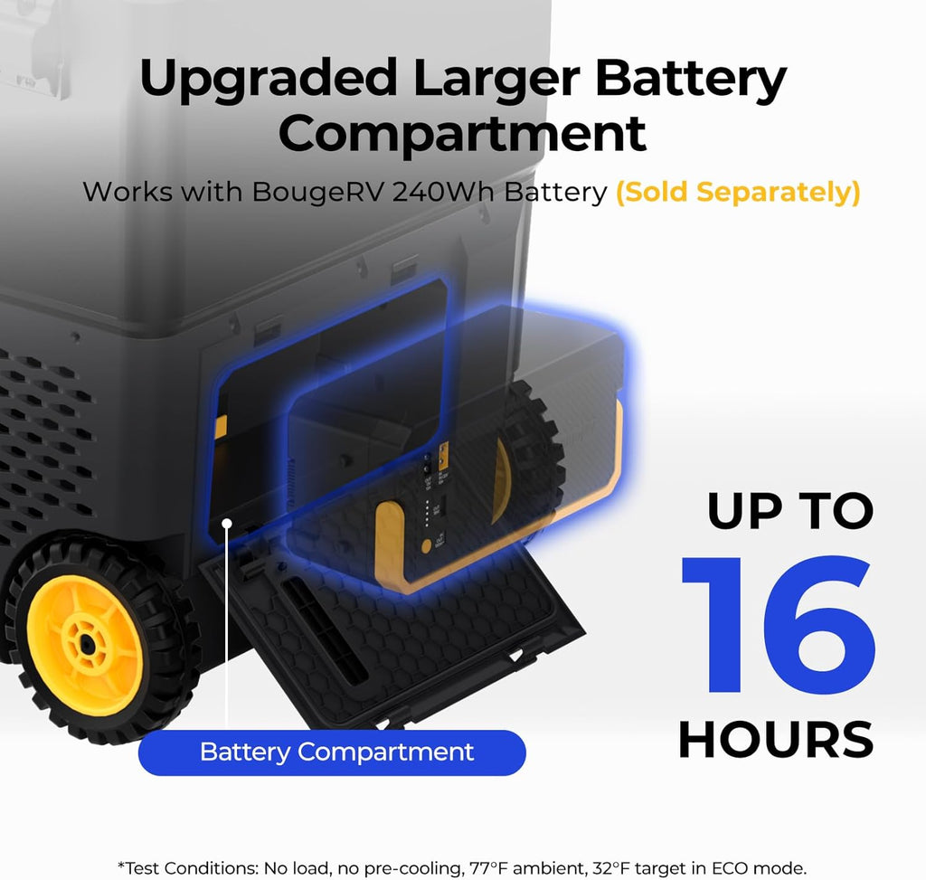 BougeRV 61 Quart Portable Fridge Freezer, 12 Volt Car Refrigerator, -4℉ to 68℉ Dual Zone Compressor Electric Cooler 12/24V DC, 110~240V AC for Overlanding, Camping, RV(2026 New Model: CRD2 V2.0)