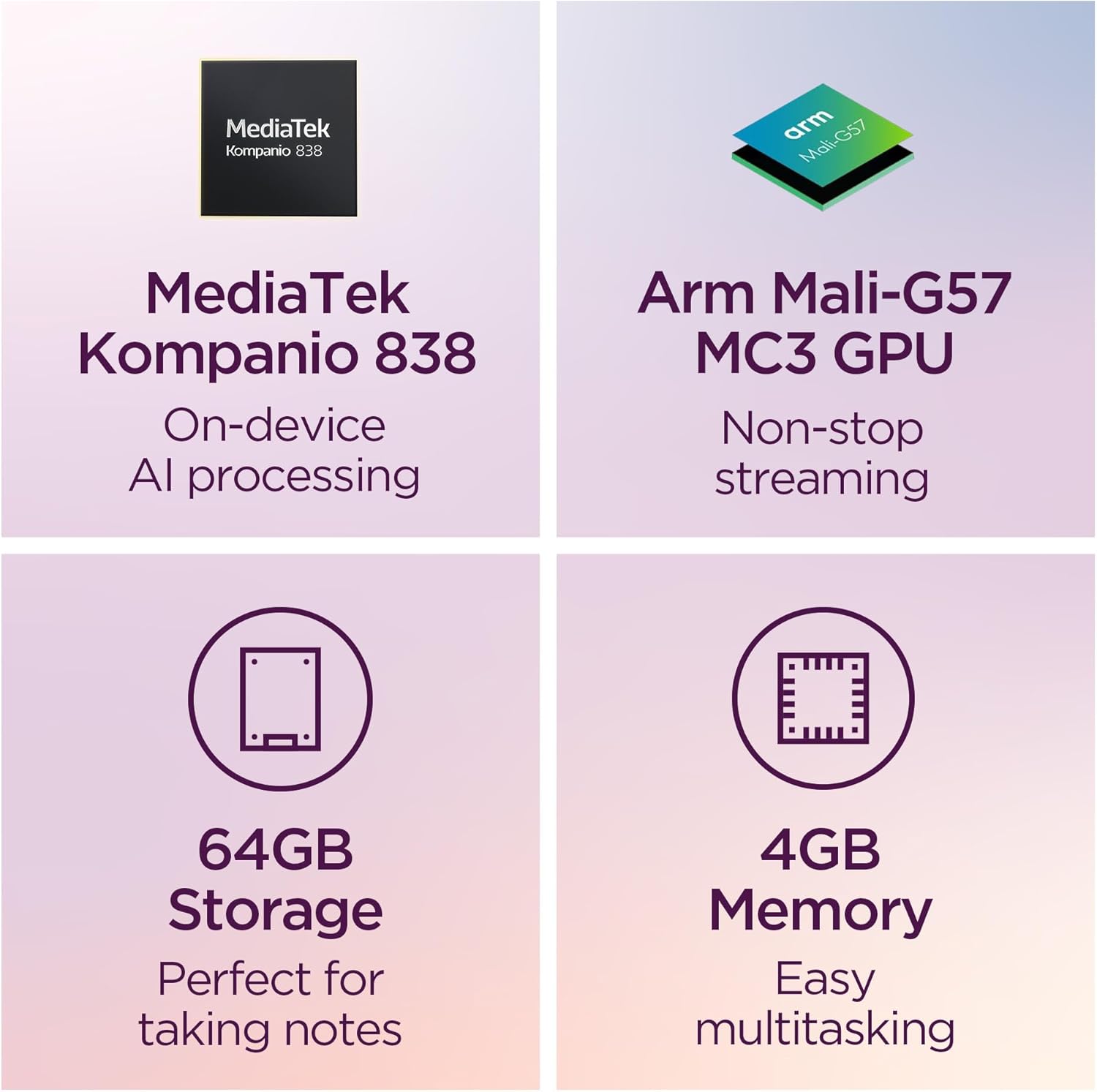 Lenovo Chromebook Duet - 2025 - Convertible Laptop - ChromeOS - 10.95" WUXGA IPS Touch Display - 4GB Memory - 64GB Storage - MediaTek Kompanio 838 - Luna Grey