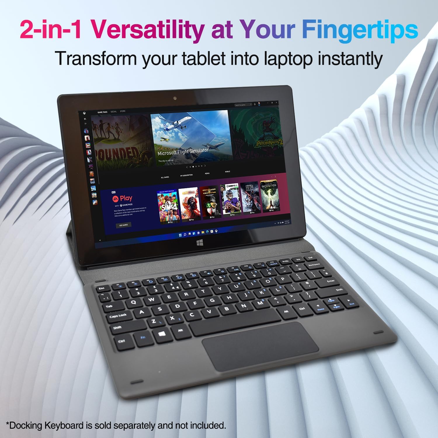 Fusion5 10.1" Windows 11 Tablet PC - FWIN232 Plus Ultra Slim Windows Tablet Computer - Intel 13th Gen, 8GB RAM, Full HD 10 Inch Display, 5G WiFi, USB 3.0, Micro HDMI, Dual Cameras, Bluetooth