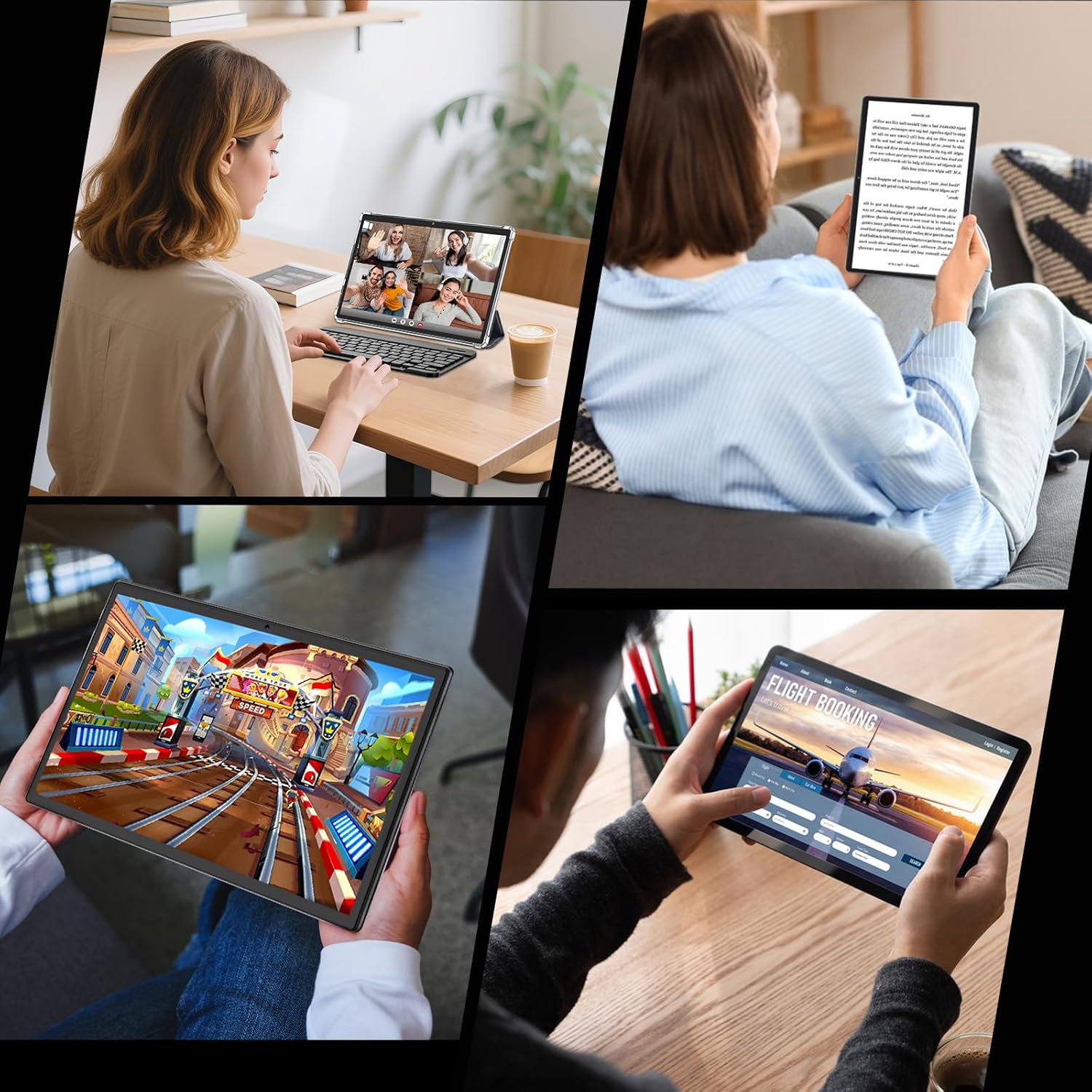 Tablet with Keyboard, 2026 Android 15 tablet with 26GB+256GB+2TB Expand, 10 Inch Tablet PC with 8-Core, Gemini AI, 5G WiFi, 8000mAh, BT5.0, GPS, Electronics Tablets with Case/Mouse/Stylus(Black Case)