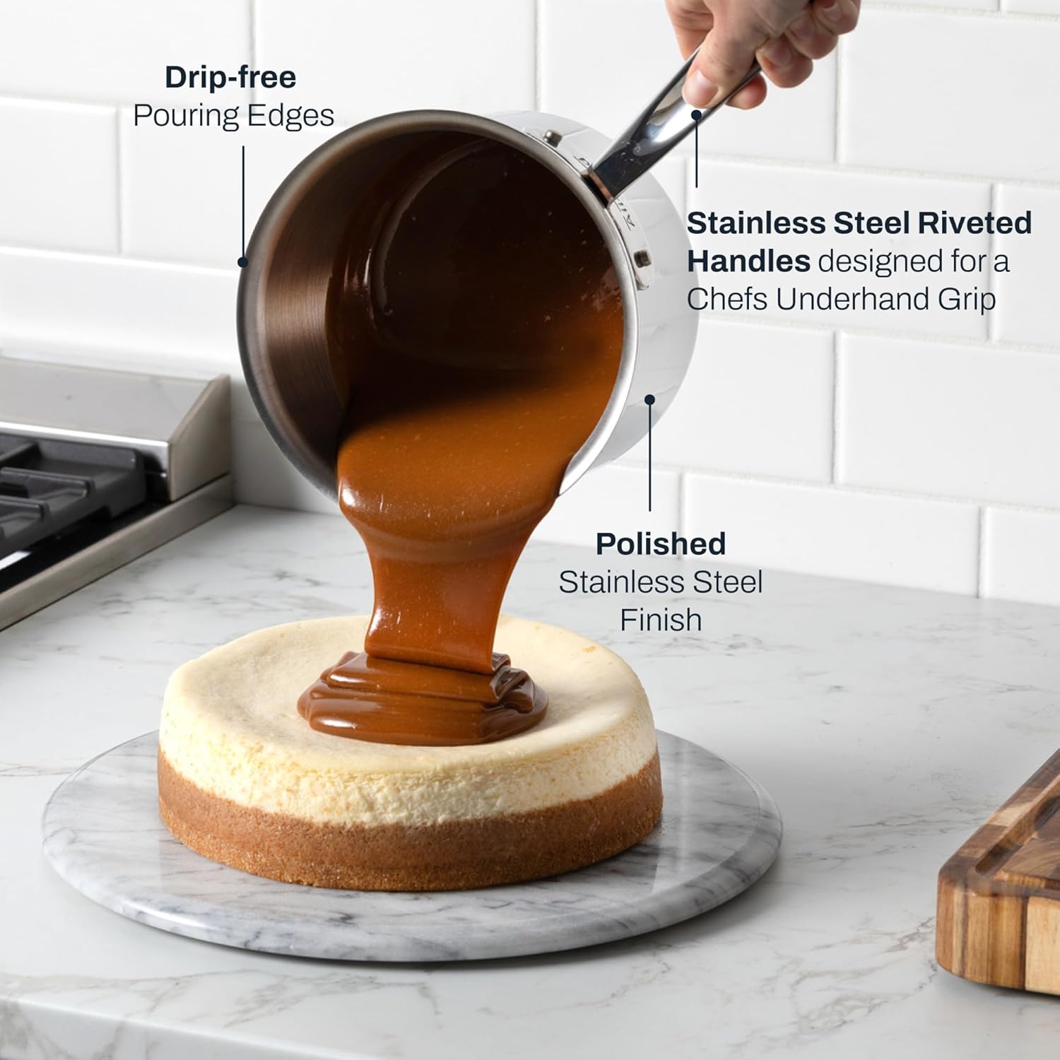 All-Clad D3® Stainless Steel 1.5 Quart Sauce Pan With Lid- Made in the USA- The Original Bonded Professional Cookware- Oven Safe & Induction Compatible