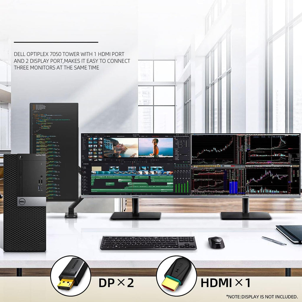 Dell OptiPlex 7060 Tower Computers Desktop Computer Windows 11,i7-8700 3.2GHz,32GB DDR4 Ram 512GB SSD M.2 NVMe SSD,Intel AX210 Built WiFi 6e Bluetooth 5.3, Refurbished Desktop,HDMI,DVD-RW (Renewed)