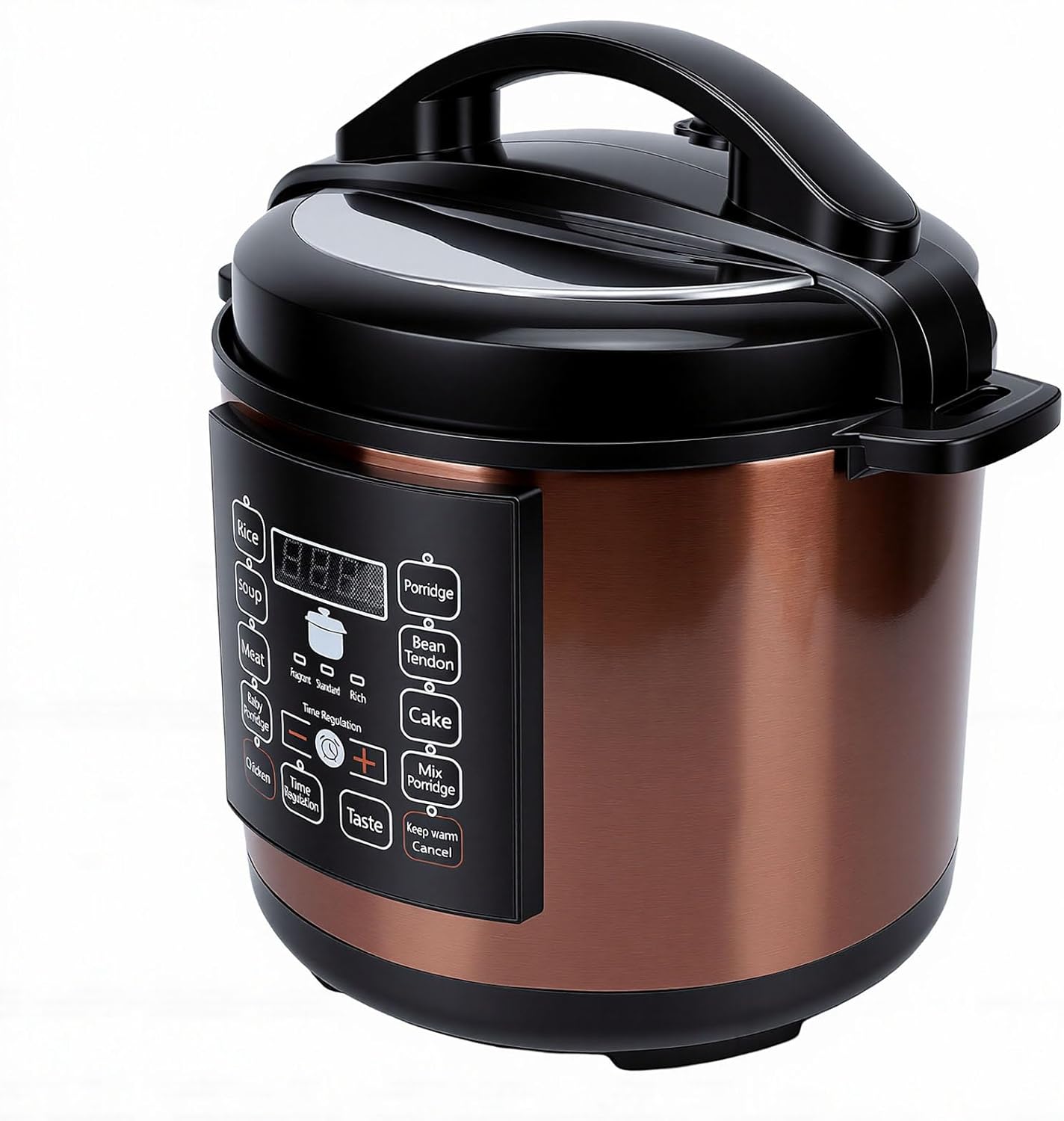 HEEPDD Electric Pressure Cooker 6L Slow Cooker Multi Rice 10-in-1 Programmable with Fingerprint Proof Stainless Steel for Family Meal Prep Cooking (US Plug 110V)