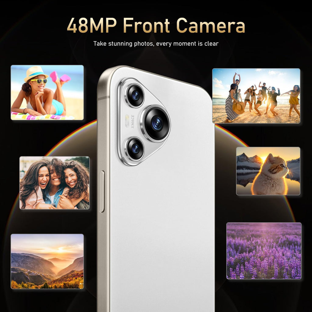 A16 PX Unlocked Phon 8-core Android 13 Phone 8GB+256GB Unlocked Android Phone 108MP+48MP Camera Pixels 6800mAh Battery 7inch HD LCD Screen Cell Phone 5G Dual SIM (White)