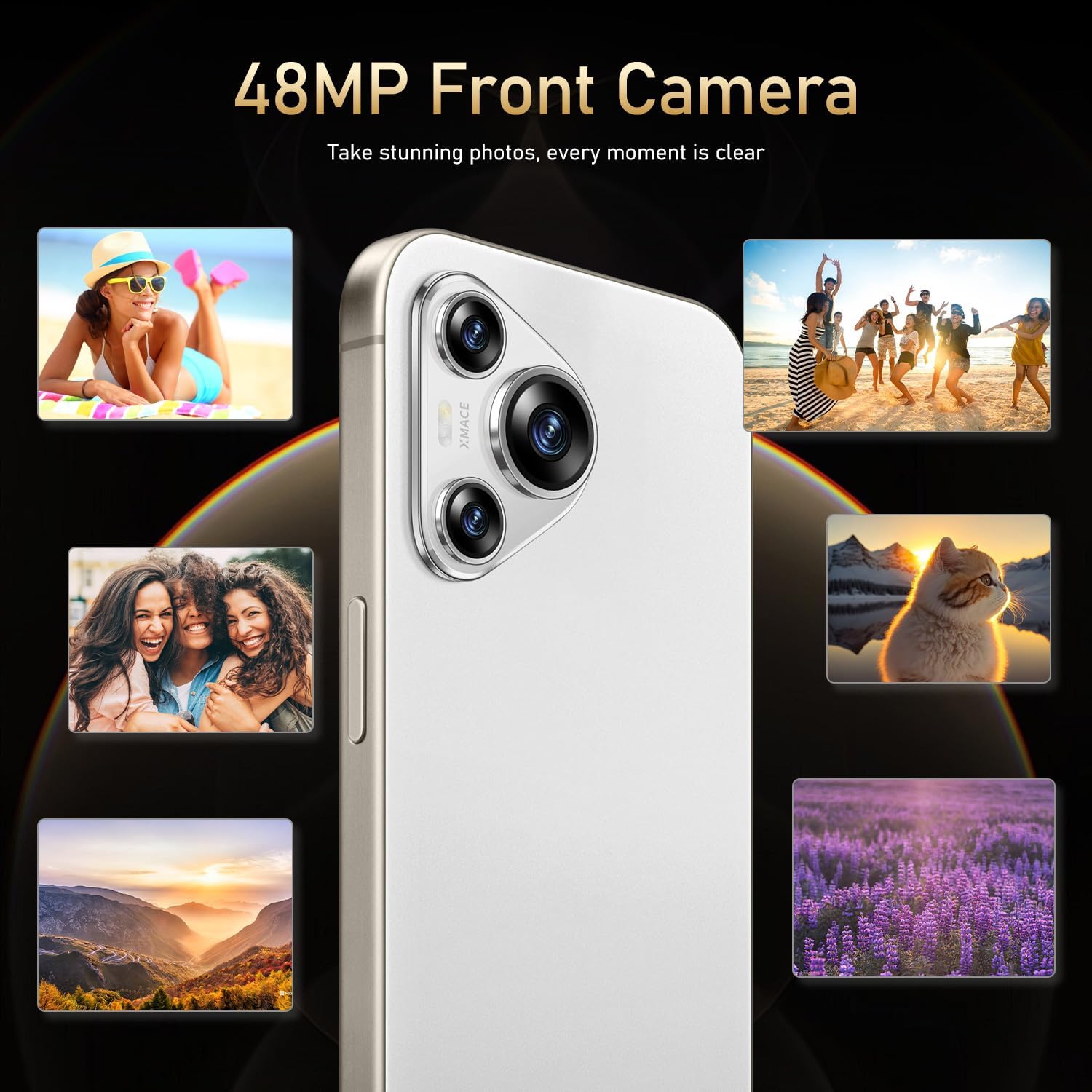 A16 PX Unlocked Phon 8-core Android 13 Phone 8GB+256GB Unlocked Android Phone 108MP+48MP Camera Pixels 6800mAh Battery 7inch HD LCD Screen Cell Phone 5G Dual SIM (White)