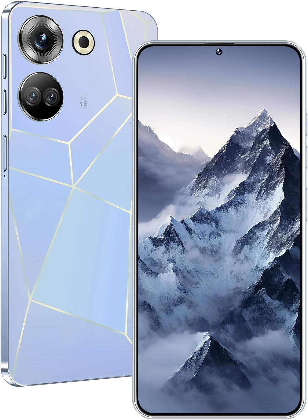 Unlocked Phone C20 PRO Android Cell Phone 8GB+256GB 13MP+50MP Camera, 6800mAh Large Battery, Unique Appearance Design, 4G Dual SIM (White)