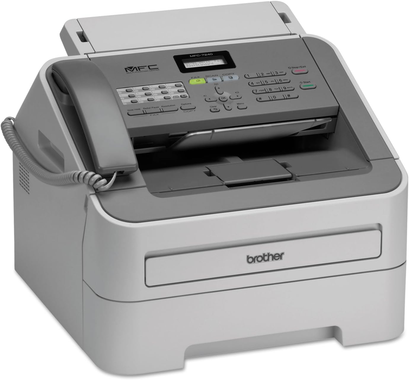 Brother Printer MFC7240 Monochrome Printer with Scanner, Copier and Fax,Grey, 12.2" x 14.7" x 14.6"