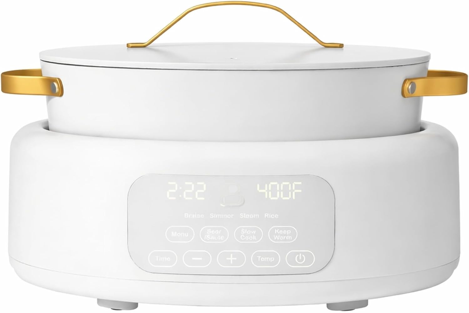 Slow Cook 6 Quart Electric Multi Cooker 10 in 1 with Programmable Touch Display, Slow Cook Sear Steam