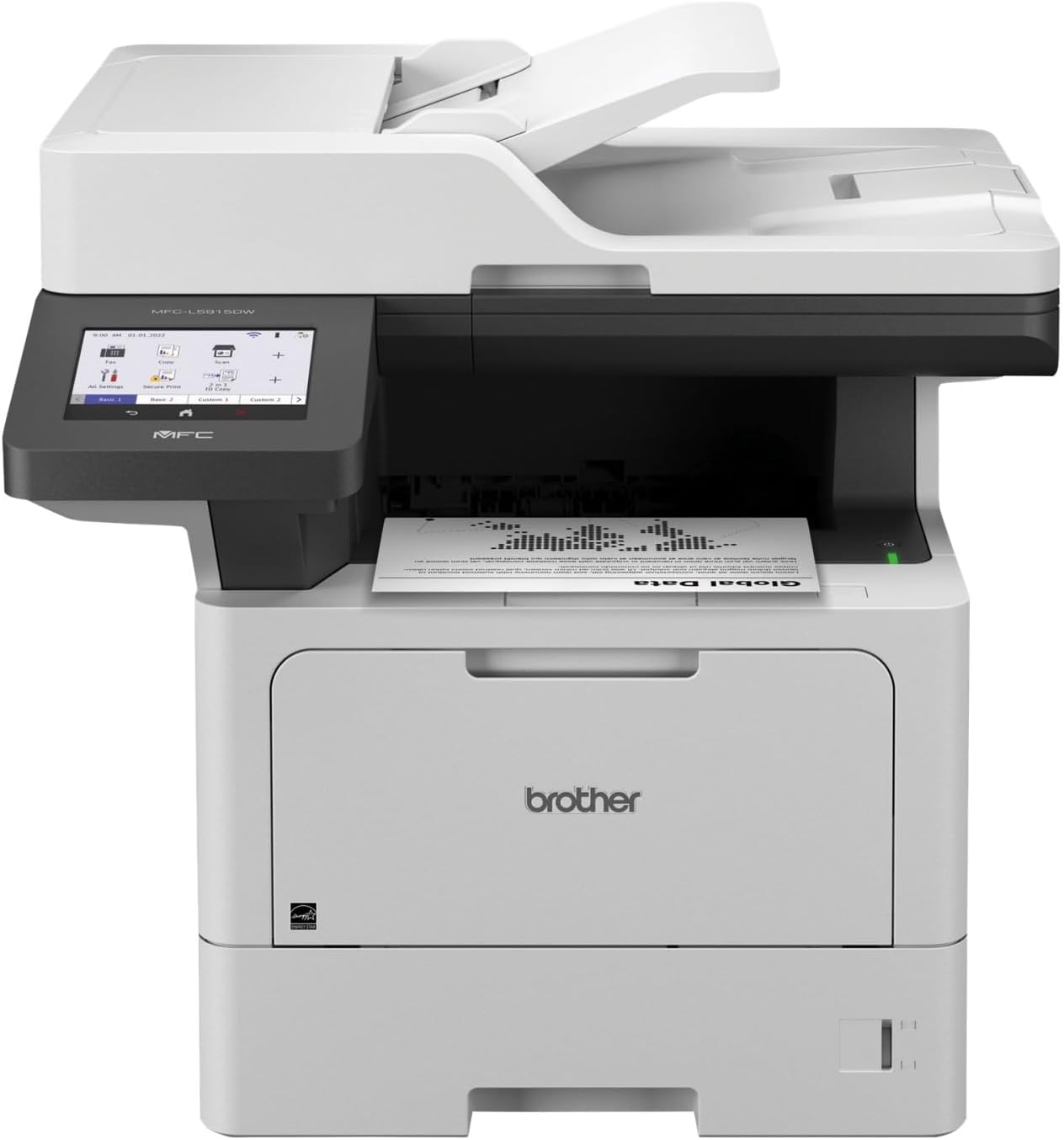 Brother Professional Laser Printer All-in-One with Scanner and Copier, High-Speed 50 ppm Monochrome Printing, Wireless Network Ready, Dual-Band WiFi, Auto 2-Sided Print (MFC-L5915DW)