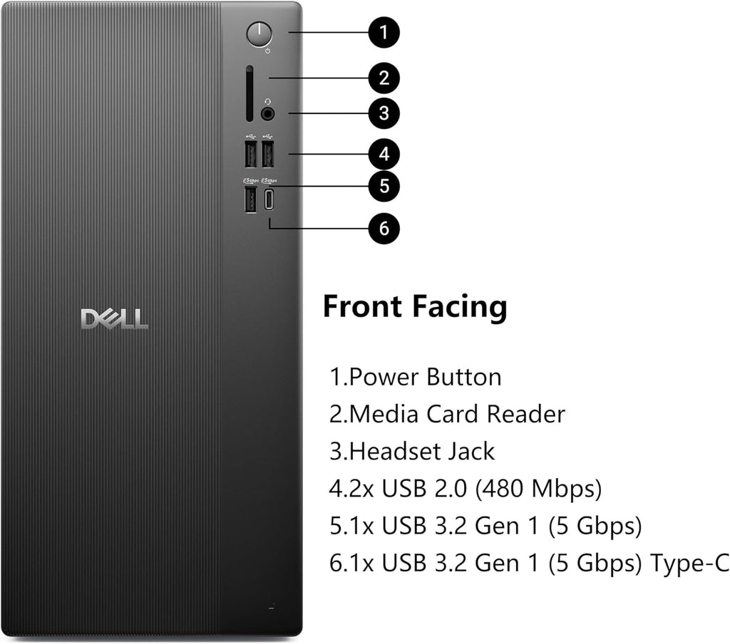 Dell Vostro Tower, 12th Gen Intel 4-Core i3-12100, 16GB DDR5 RAM, 512GB PCIe SSD, WiFi 6, Bluetooth, Windows 11 Pro
