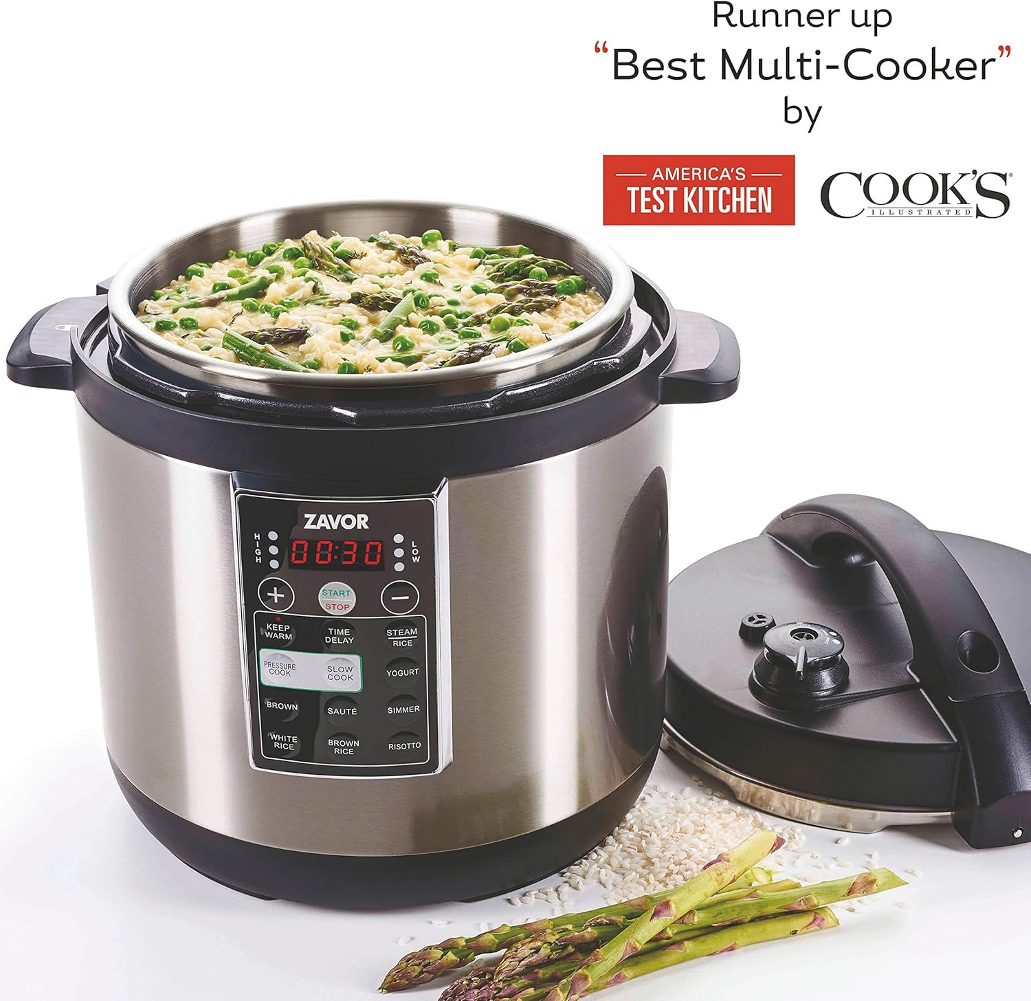 Zavor LUX 8 Quart Multi-cooker with America's Test Kitchen Multicooker Perfection Cookbook, Stainless Steel