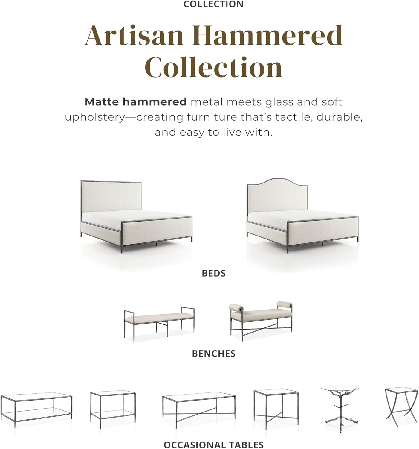 24/7 Shop at Home Lalia Modern Square End Table with X-Brace Metal Base, Tempered Glass Top, Hammered Steel Frame for Living Room, Matte Gold