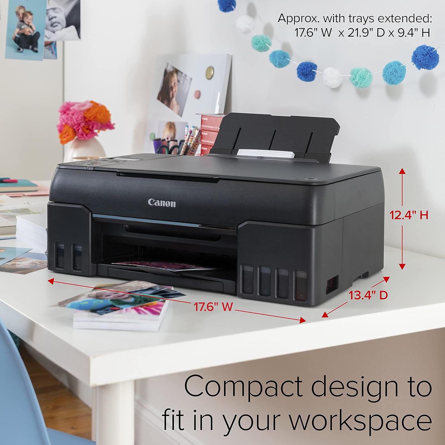 Canon PIXMA G620 Wireless MegaTank Photo All-in-One Printer Print, Copy, Scan, Black,Works with Alexa
