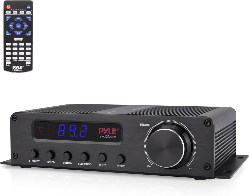 Pyle 100W 5 Channel Audio Amplifier - Wireless Bluetooth Home Theater Power Stereo Receiver with Surround Sound w/HDMI, AUX, FM Antenna, Subwoofer Speaker Input, 12V Adapter - PFA540BT.6